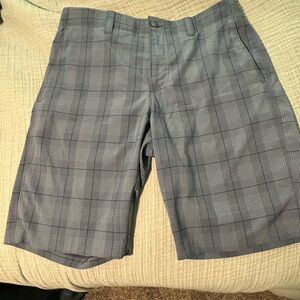 Callaway Men's Blue Plaid Flat Front Shorts